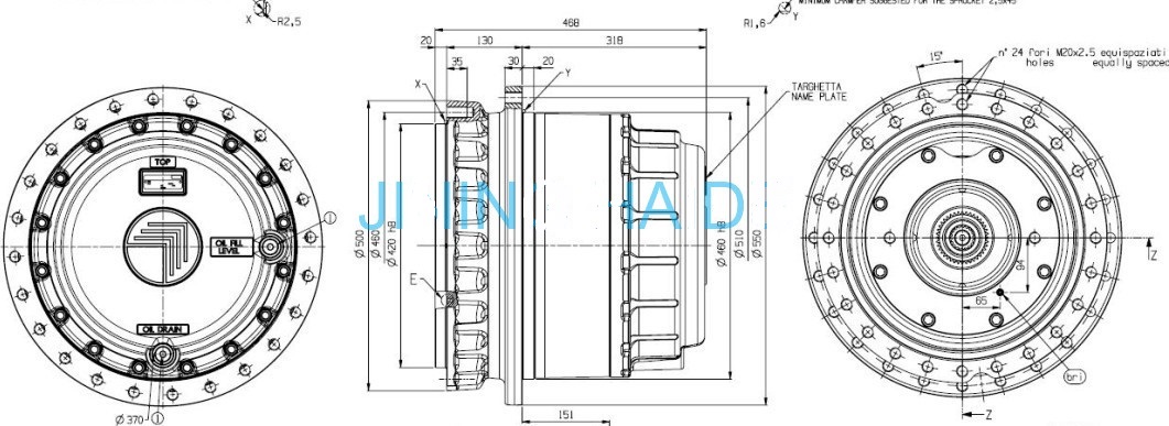 Редуктор хода JCB JS460, JS460L, JS460LC